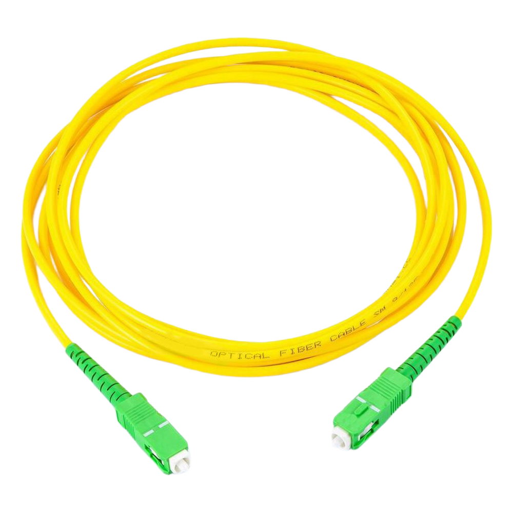 Jumper de fibra óptica monomodo, SC/APC-SC/APC, simplex, 1 m, amarillo