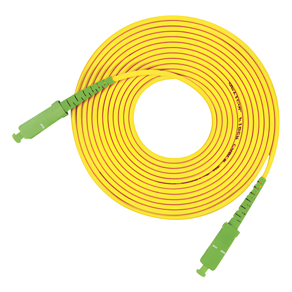 [LP-FO-SCA-SCA-03] Jumper de fibra óptica monomodo, SC/APC-SC/APC, simplex, 3 m, amarillo