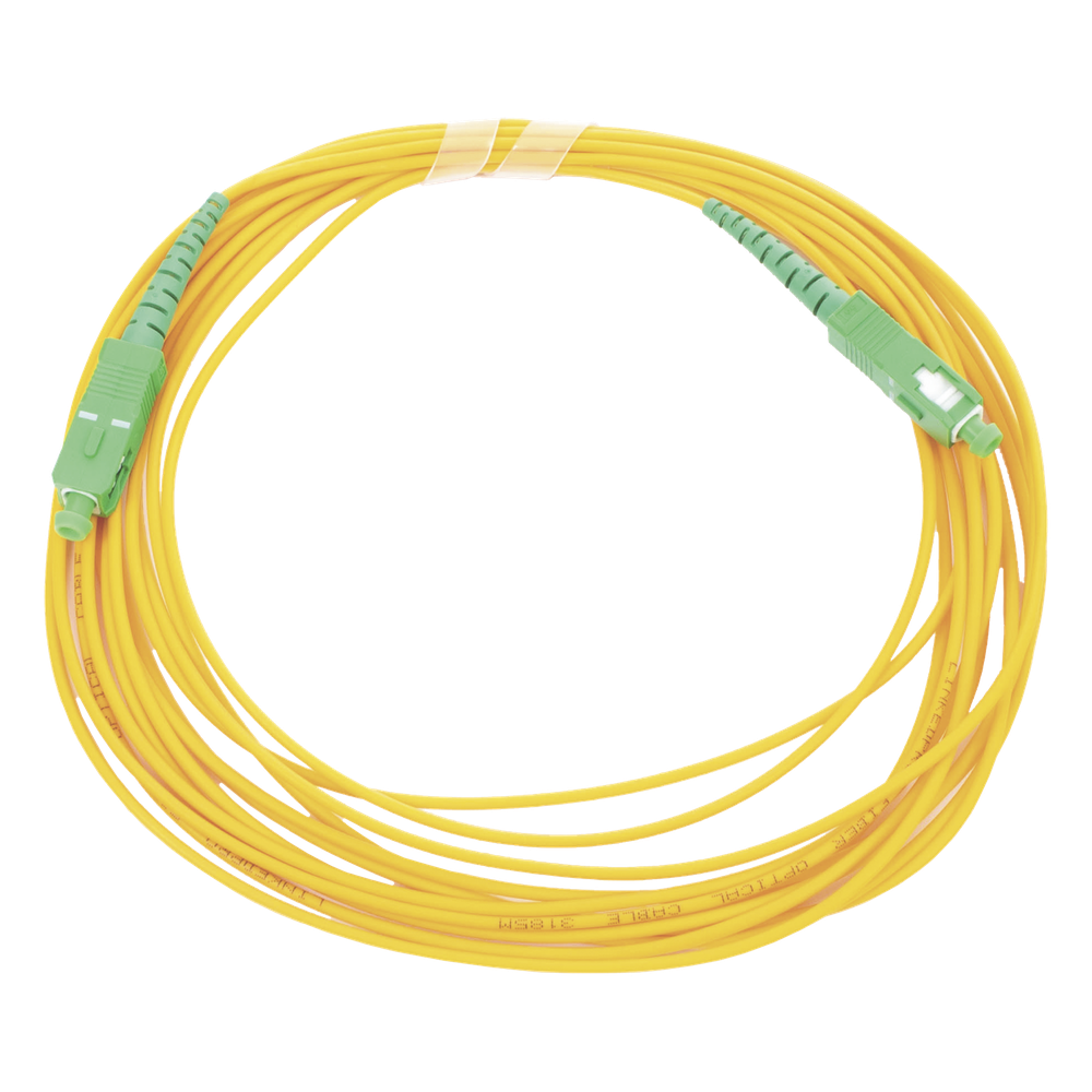 [LP-FO-SCA-SCA-05] Jumper de fibra óptica monomodo, SC/APC-SC/APC, simplex, 5 m, amarillo