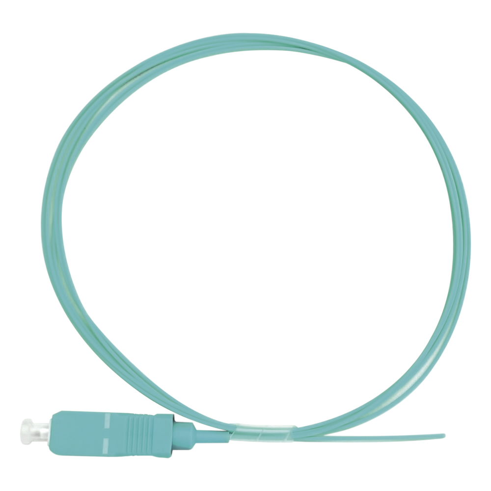 [LP-FOM3-SC-01] Pigtail de fibra óptica OM3, simplex, 1 m, aqua