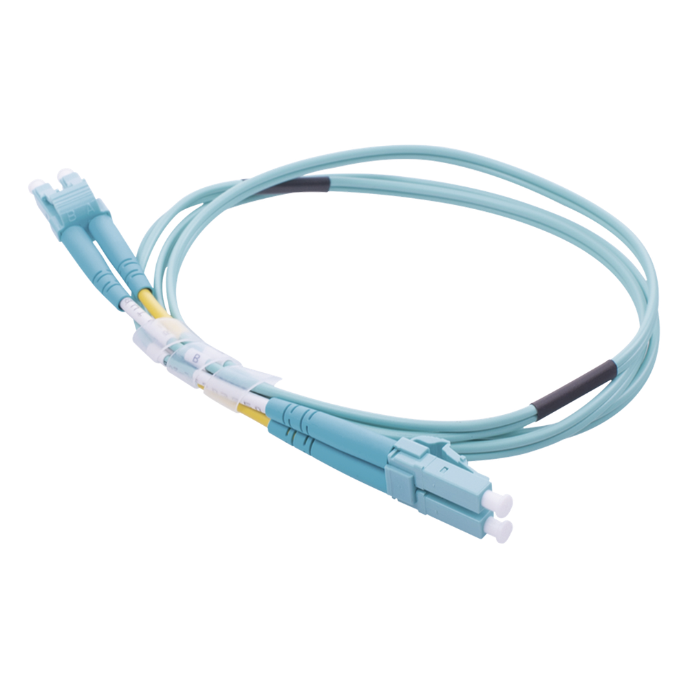 [LP-FOM4-LCLC-R01] Jumper de Fibra Óptica Multimodo OM4 50 / 125 LC-LC OFNR (Riser), 2.0 mm, Dúplex, Aqua, 1 metro (3.28 pies)
