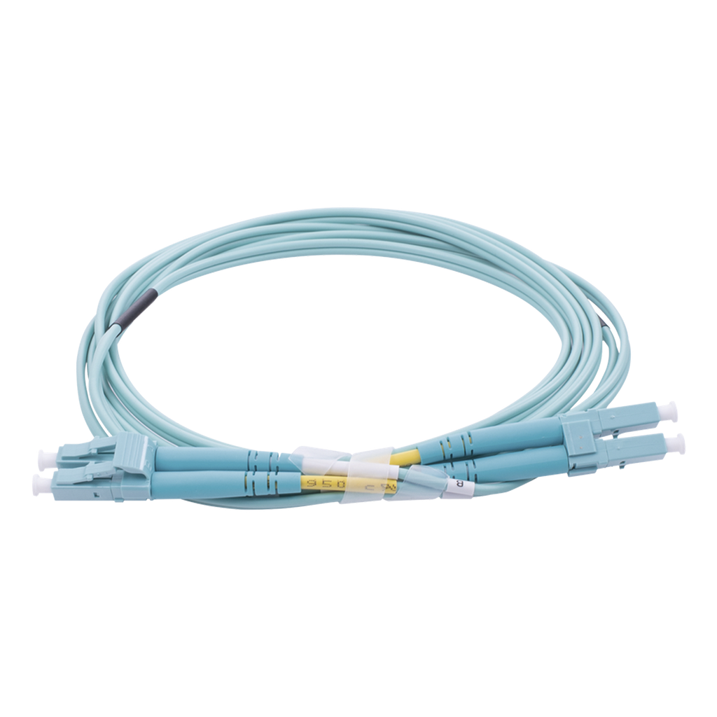 [LP-FOM4-LCLC-R02] Jumper de Fibra Óptica Multimodo OM4 50 / 125 LC-LC OFNR (Riser), 2.0 mm, Dúplex, Aqua, 2 Metros (6.56 Pies)