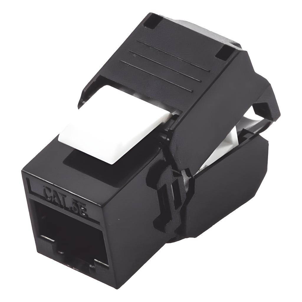Jack RJ45 keystone Cat5e, sin herramienta, negro