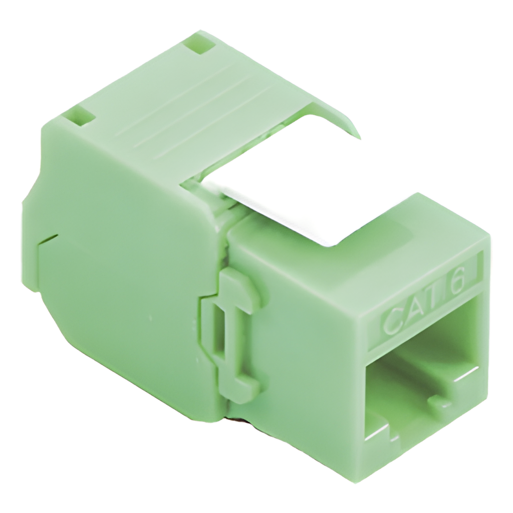 Jack RJ45 keystone Cat5e, sin herramienta, verde