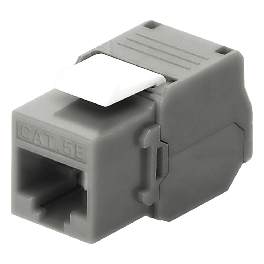 [LP-KJ-516-TTGY] Jack RJ45 keystone Cat5e, sin herramienta, gris