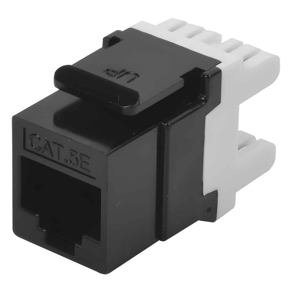 Jack RJ45 keystone Cat5e, negro