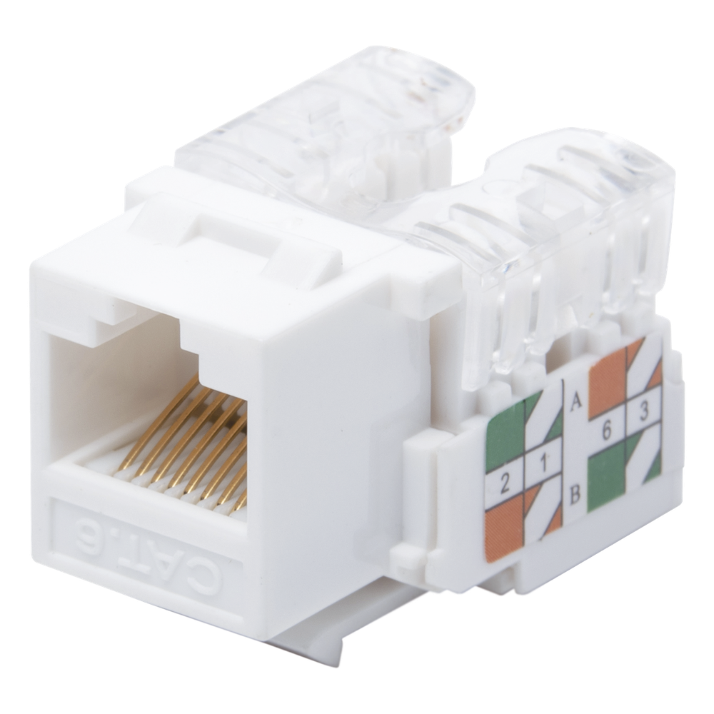 Jack RJ45 keystone Cat6, blanco