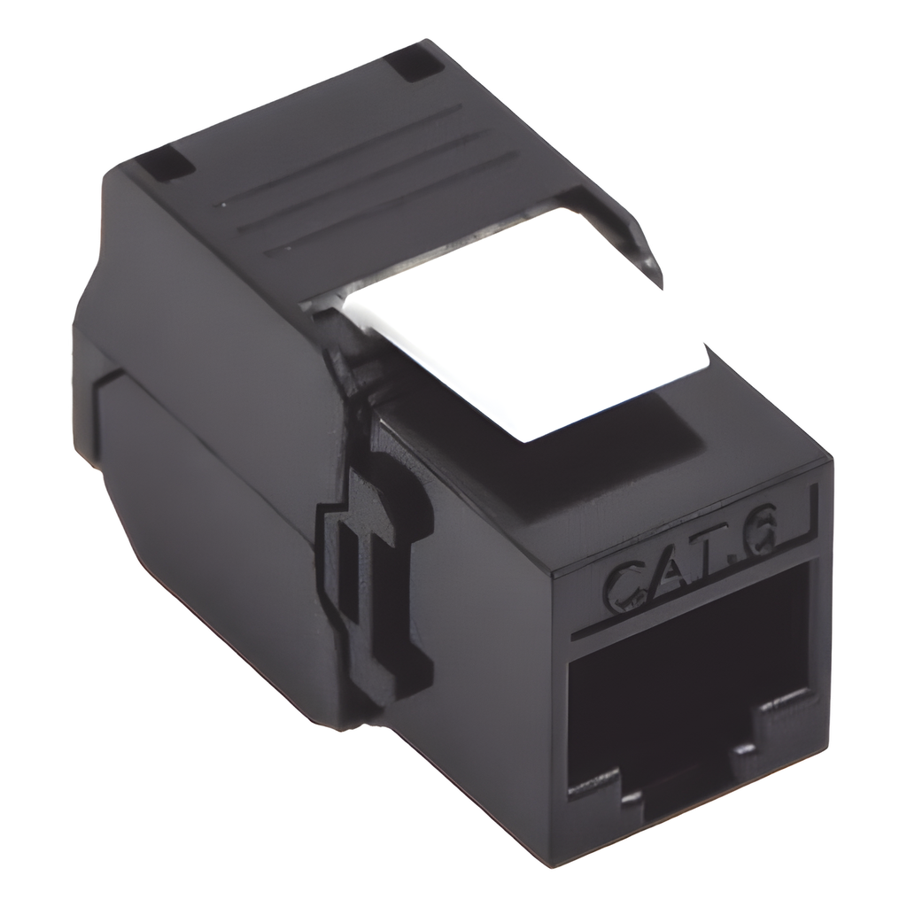 Jack RJ45 keystone Cat6, sin herramienta, negro
