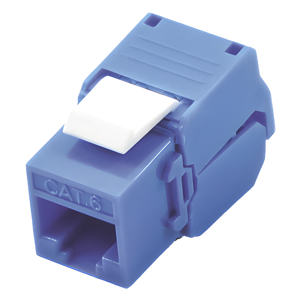[LP-KJ-610-TTBU] Jack RJ45 keystone Cat6, sin herramienta, azul