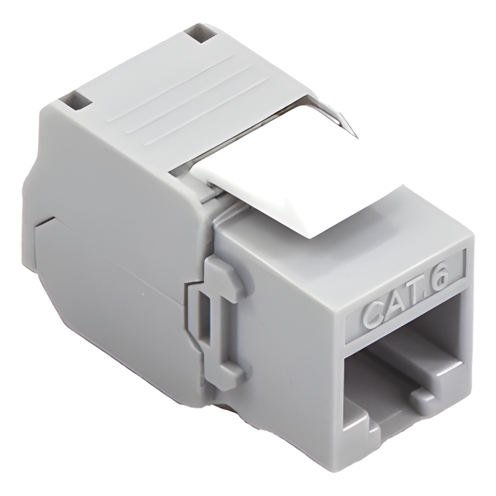 [LP-KJ-610-TTGY] Jack RJ45 keystone Cat6, sin herramienta, gris
