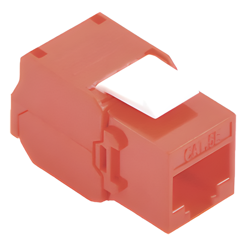 Jack RJ45 keystone Cat6, sin herramienta, rojo