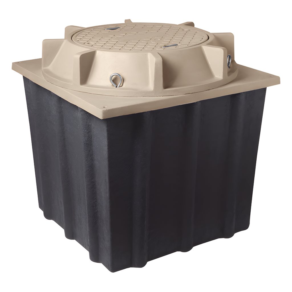 [LP-MH-4X4X4] Registro Manhole con Tapa de Concreto Polimérico 1.22 x 1.22 x 1.22 Metros (4 x 4 x 4 Pies), Resistencia 20 Toneladas, Uso Vehicular Pesado