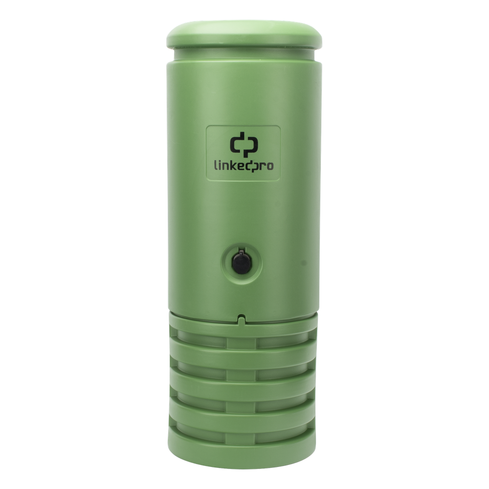 Pedestal para Cajas de Empalme de Fibra Óptica Cilíndrico verde
