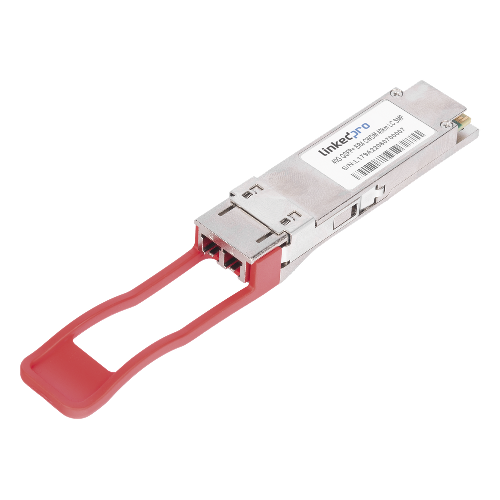 Transceptor Óptico QSFP+ (Mini-Gbic) / Monomodo 1310 nm / 40 Gbps / 40GBASE-ER4 / Conectores LC / UPC Dúplex / DDM / Hasta 40 km