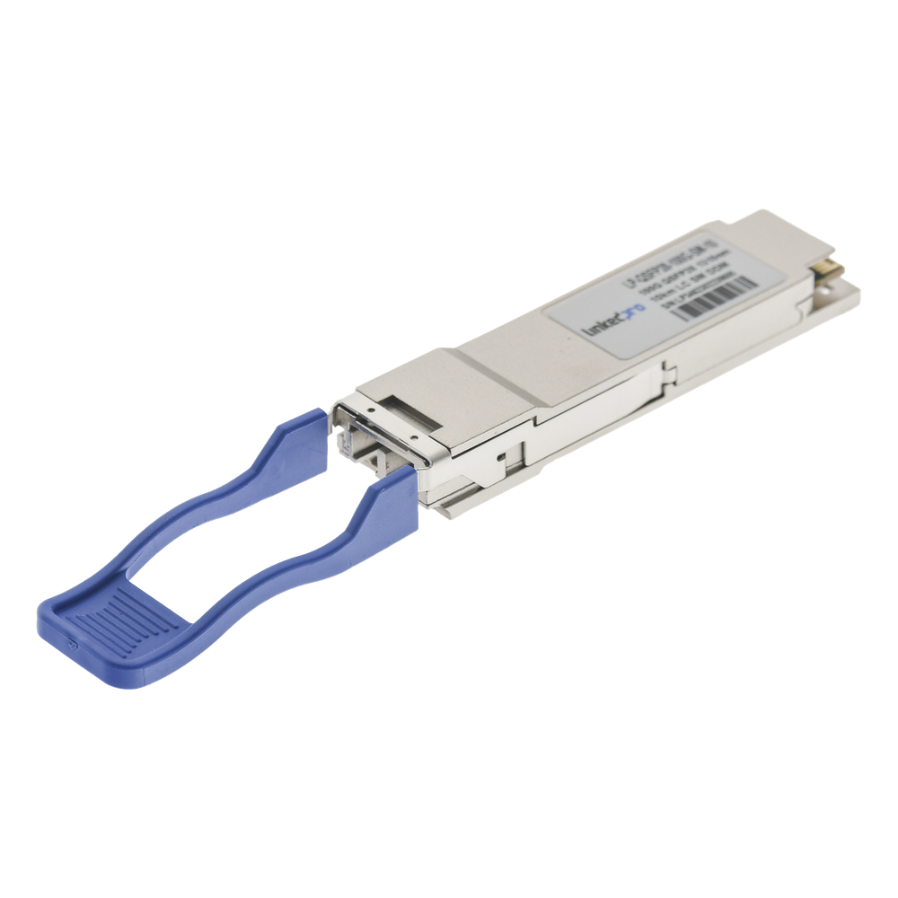 Transceptor Óptico QSFP28 (Mini-Gbic) / Monomodo 1310 nm / 100 Gbps / 100GBASE-LR4 / Conectores LC / UPC Dúplex / DDM / Hasta 10 km