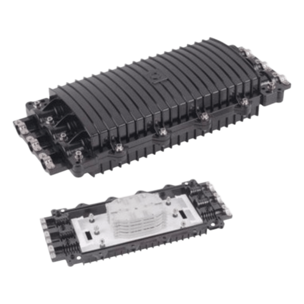[LP-SCH96-3] Caja de Distribución de Fibra Óptica Horizontal, hasta 96 Empalmes, Exterior IP68, 3 Puertos de Entrada y Salida