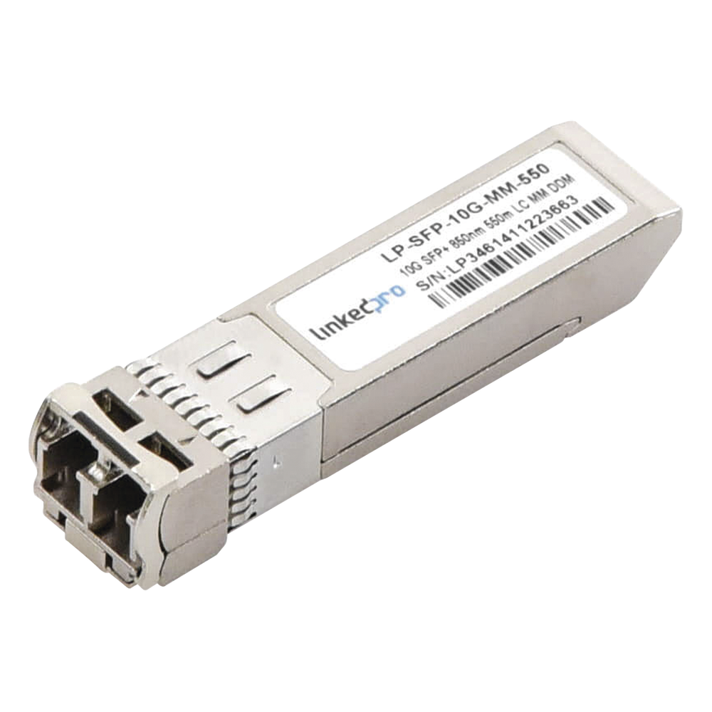 Transceptor SFP+ 10 Gbps, multimodo, 550 m, 850 nm, LC
