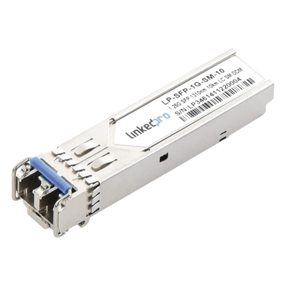 Transceptor Óptico SFP (Mini-Gbic) / Monomodo 1310 nm / 1.25 Gbps / 1000BASE-LX / Conectores LC / UPC Dúplex / DDM / Hasta 10 km