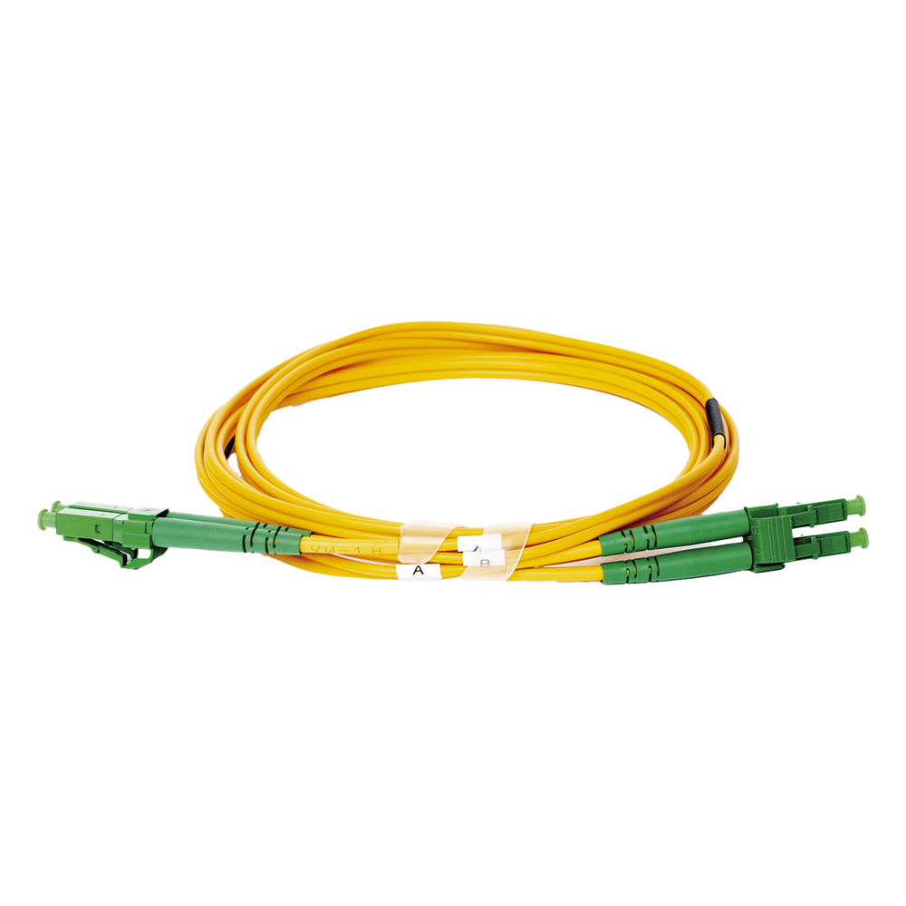 [LP-SM2-LCA-LCA-S2] Jumper de fibra óptica monomodo, LC/APC-LC/APC, dúplex, 2 m, amarillo