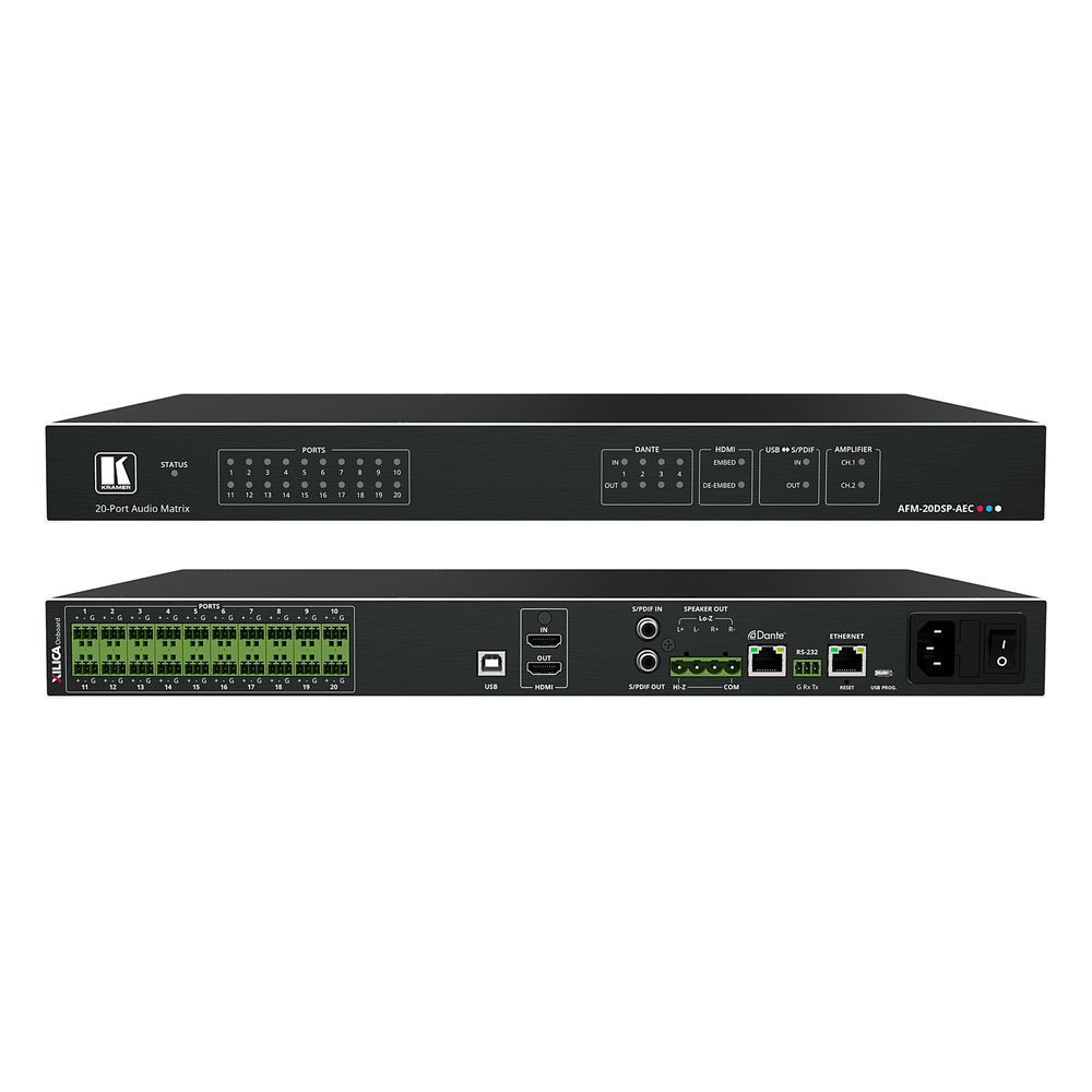 Matriz de Audio Digital 1U, 20 puertos