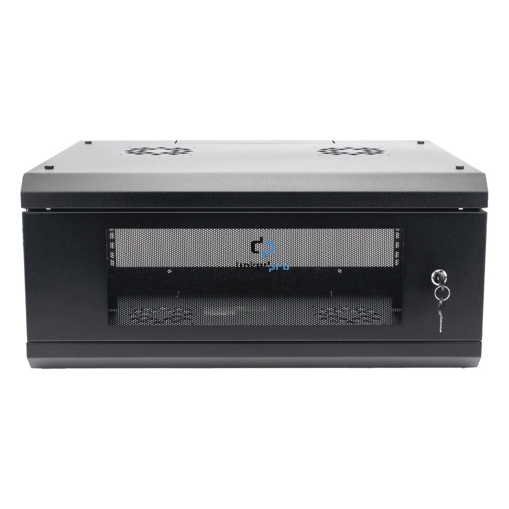 [SR1904LH3GA] Gabinete de Pared con Puerta de Cristal Templado, 455mm de Profundidad, 4U Rack de 19'', Acero Reforzado
