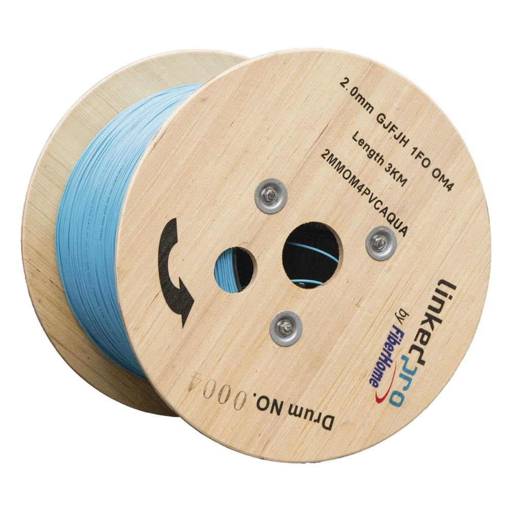 Fibra Óptica Multimodo OM4 2000 m, aqua