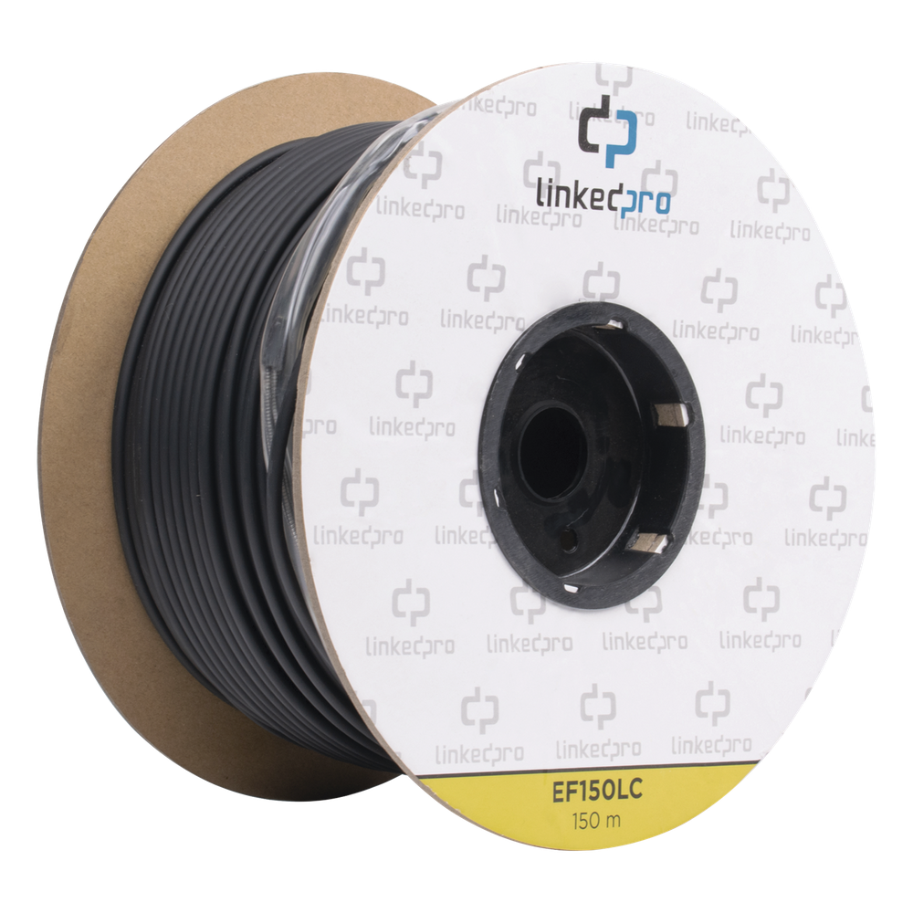 [EF-150-LC] Carrete de Fibra Óptica Monomodo con Conectores LC-LC Duplex, Reforzada con Kevlar, de 150 Metros (492.13 Pies), Para Instalaciones Subterráneas por Tubería