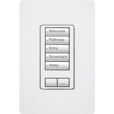 Teclado de pared seeTouch de 5 botones con subir blanco