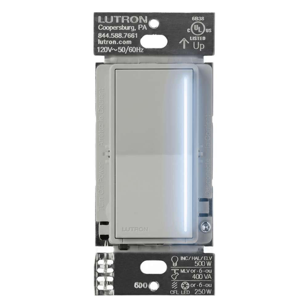 Atenuador de pared táctil con neutro para LED / CFL hasta 250 W o incandescente hasta 500 W, Pebble, RadioRA 3