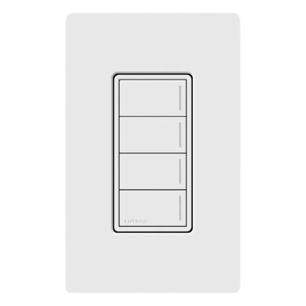 [RRSTW4BWH] Teclado de escenas Sunnata de 4 botones, comunicación inalámbrica Clear Connect, 120-277 V, blanco brillante, para sistema RadioRA 3