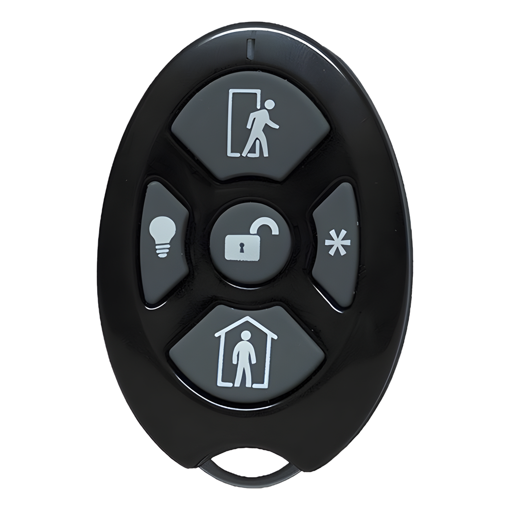 [RE6005] ALULA - Control Remoto de Seguridad Cinco Botones / Compatible con Automatización del Hogar / Encriptación Inalámbrica / Indicador de Batería Baja