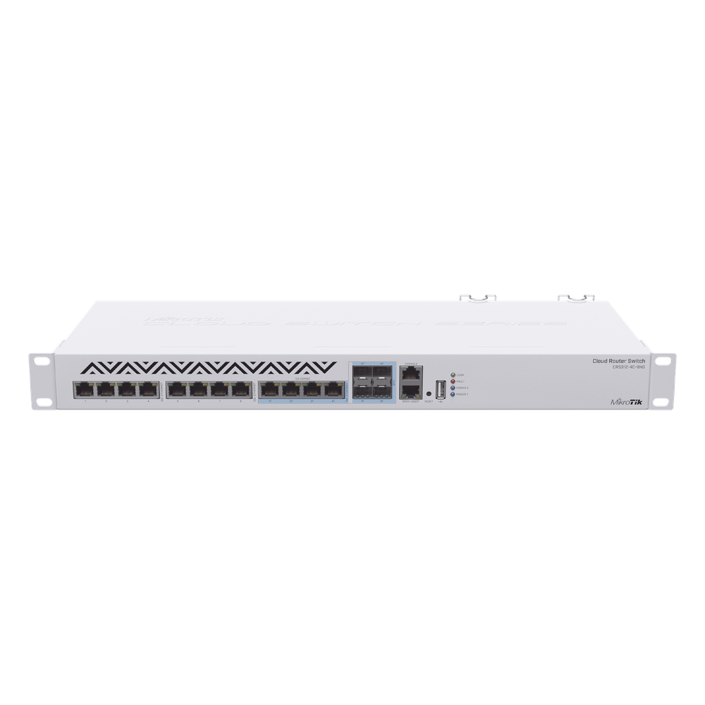 (CRS312-4C+8XG-RM) Cloud Router Switch 8 Puertos 10G RJ45, 4 compartidos RJ45 / SFP+