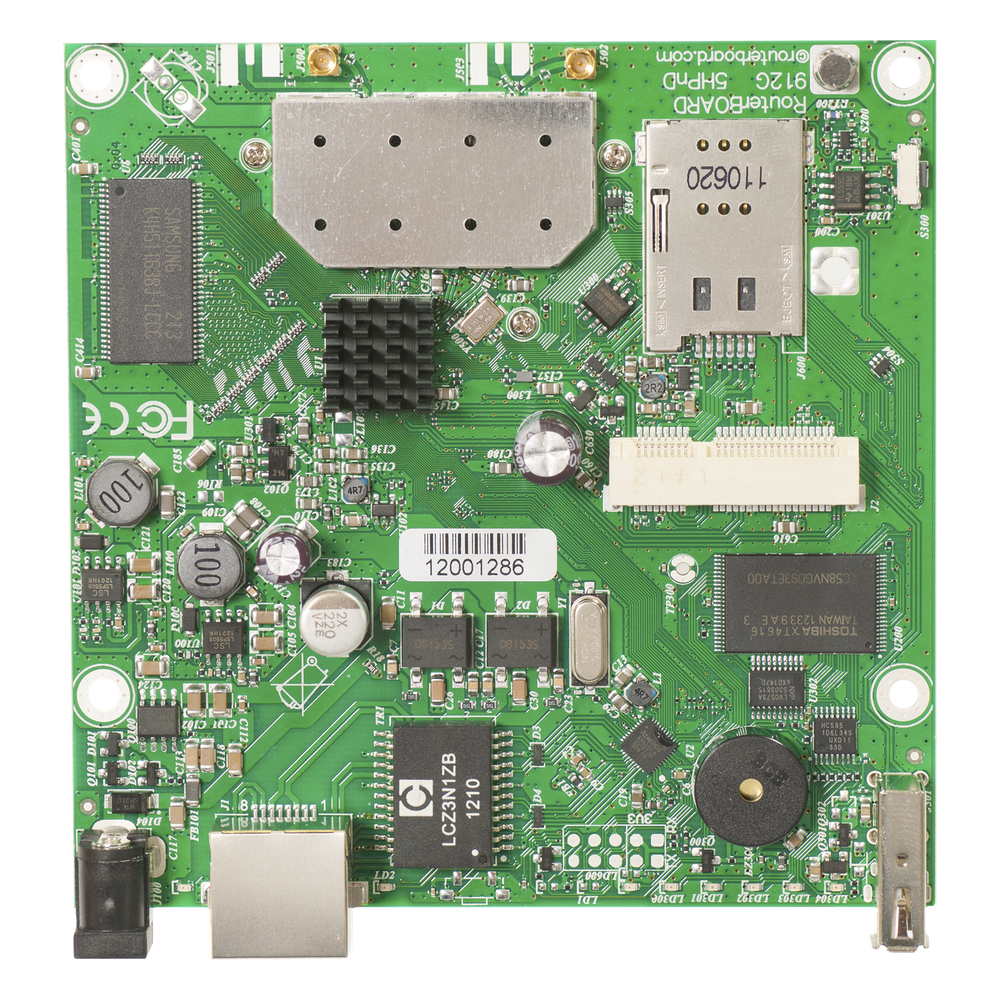 [RB912UAG-5HPND] Board inalámbrico 5 GHz, 1 ranura miniPCI-e de expansion