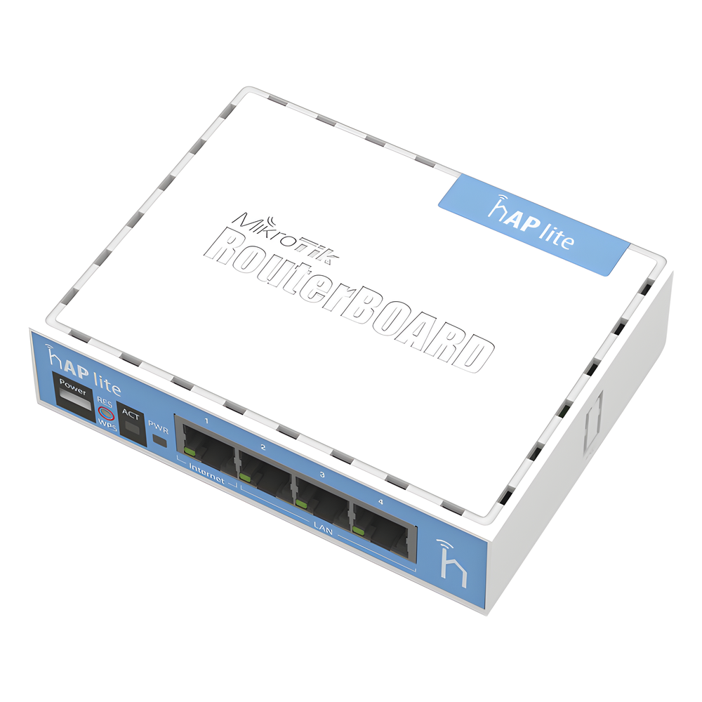 [RB941-2ND] (hAP Lite) 4 Puertos Fast Ethernet y Wi-Fi 2.4 GHz 802.11 b / g / n