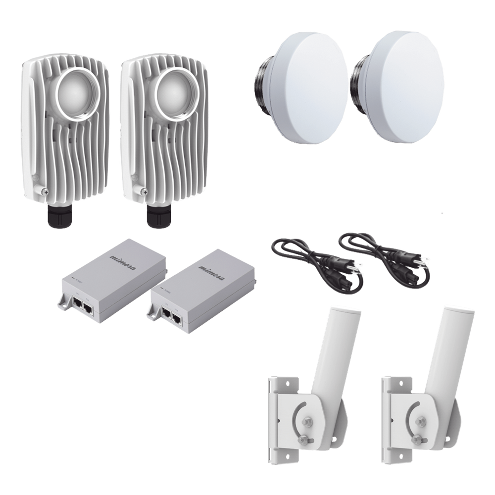 [C6XPTPKIT] Kit de 2 radios C6X con 2 antenas de (12 dBi), rango de frecuencia extendida (4.9 a 6.4 GHz), incluye inyector POE, cable de alimentación y 2 FLEXIMOUNT-XL para alineación