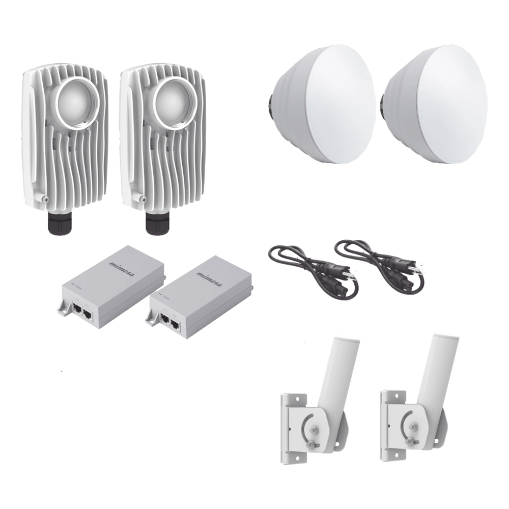 [C6XPTPKIT2] Kit de 2 radios C6X con 2 antenas de (16 dBi), rango de frecuencia extendida (5.1 a 6.4 GHz), incluye inyector POE, cable de alimentación y 2 FLEXIMOUNT-XL para alineación