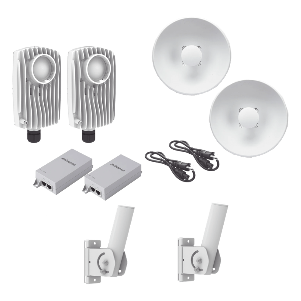 [C6XPTPKIT4] Kit de 2 radios C6X con 2 antenas de (25 dBi), rango de frecuencia extendida (5.1 a 6.4 GHz), incluye inyector POE, cable de alimentación y 2 FLEXIMOUNT-XL para alineación