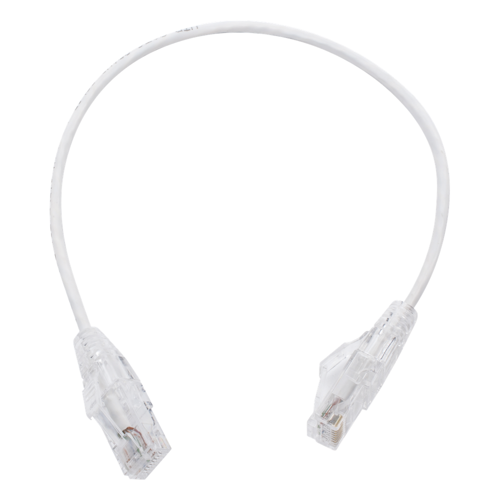 Patch cord Cat6 UTP, 30 cm, blanco, 28 AWG