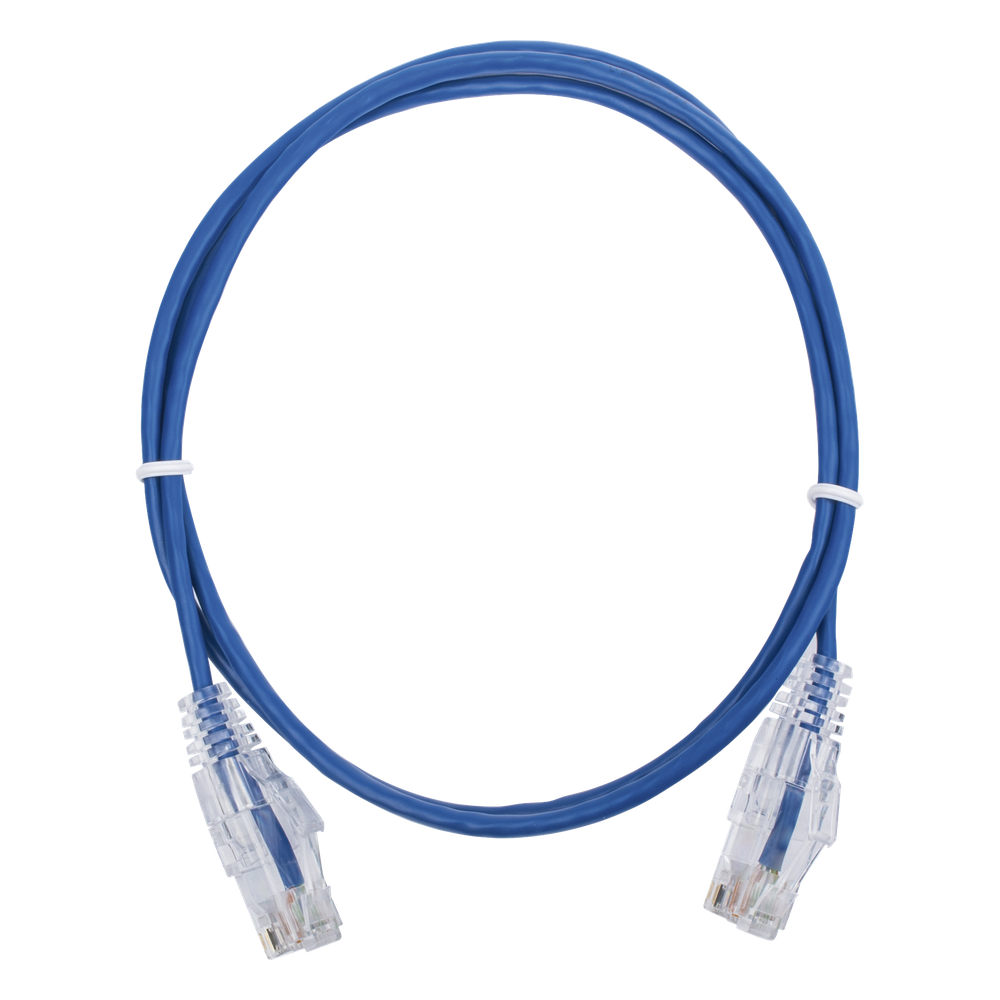 Patch cord Cat6 UTP, 1 m, azul, 28 AWG