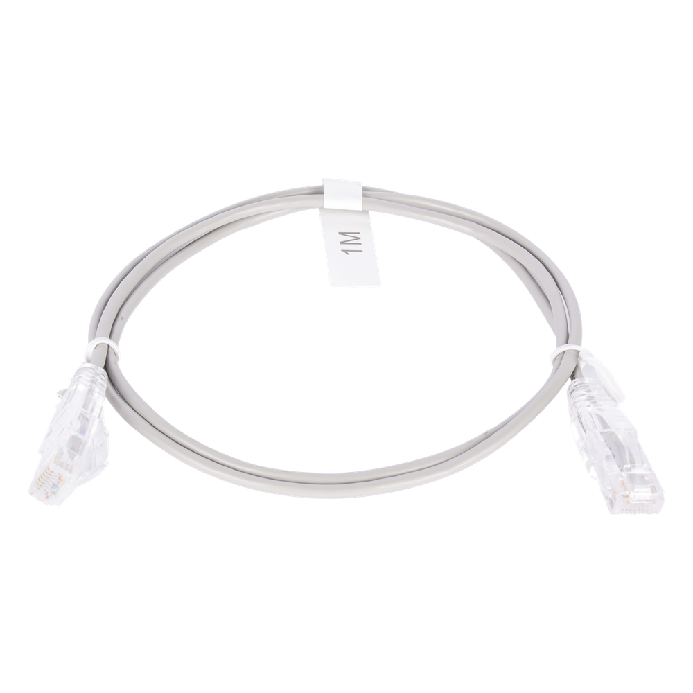 Patch cord Cat6 UTP, 1 m, gris, 28 AWG