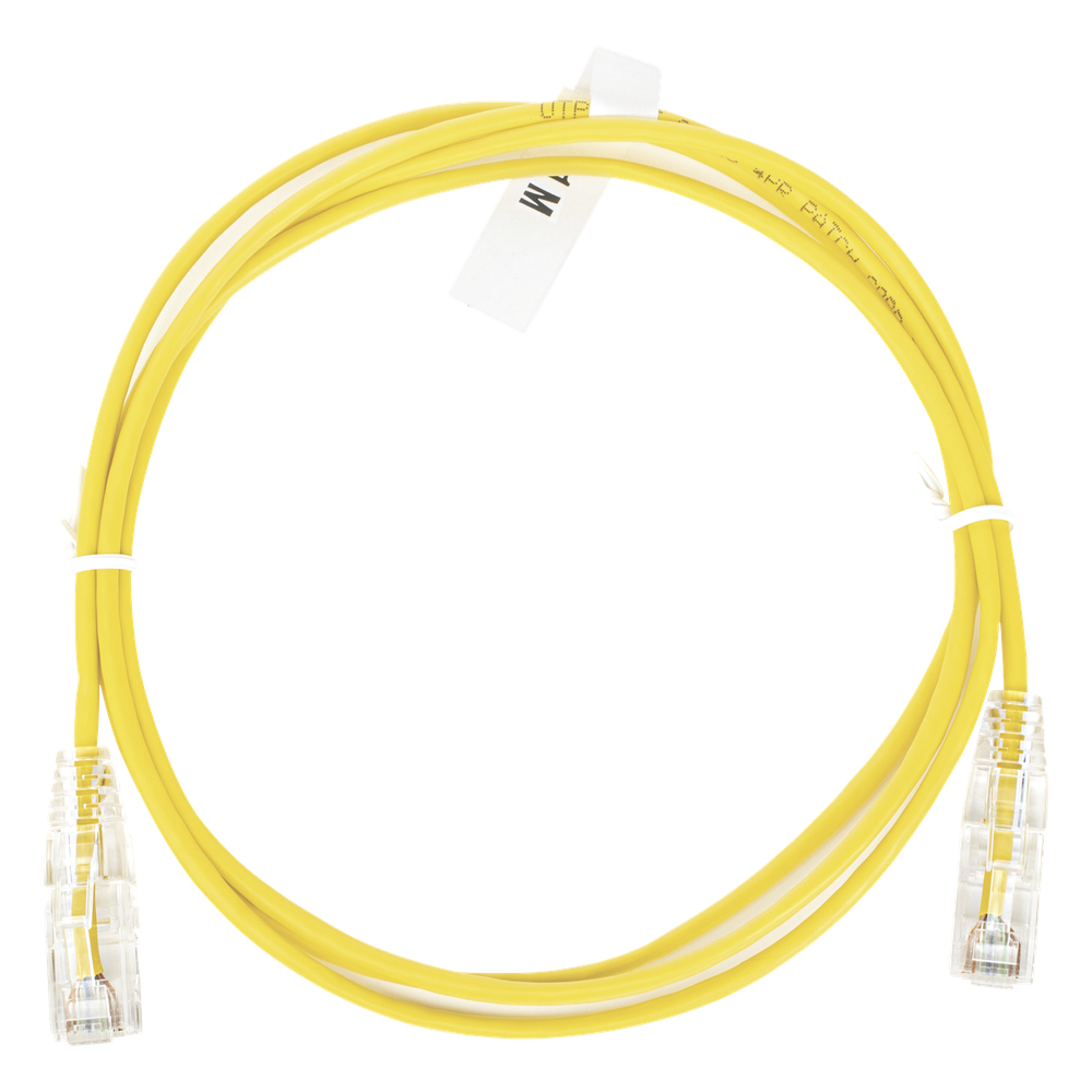 Patch cord Cat6 UTP, 1 m, amarillo, 28 AWG