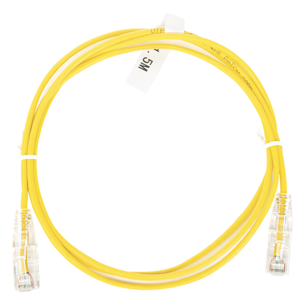 Patch cord Cat6 UTP, 1.5 m, amarillo, 28 AWG