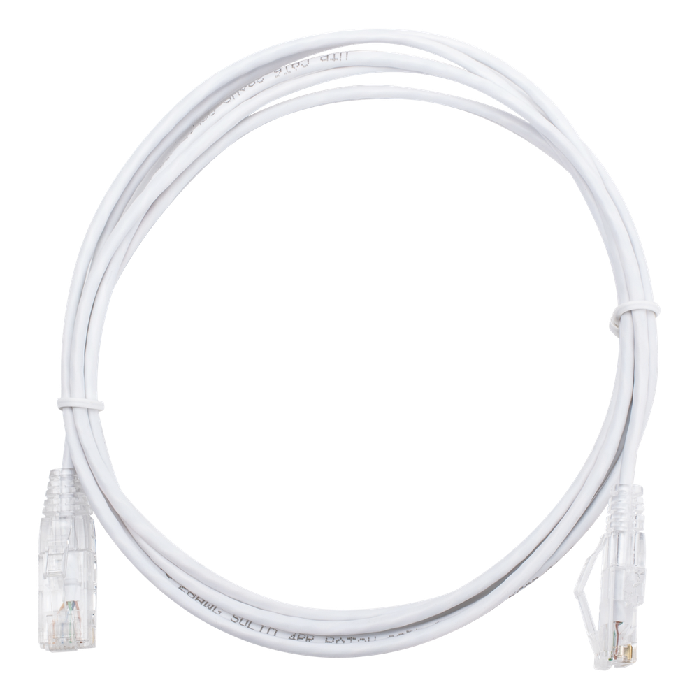 Patch cord Cat6 UTP, 2 m, blanco, 28 AWG