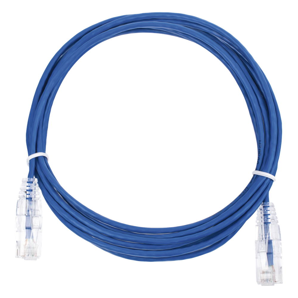 Patch cord Cat6 UTP, 3 m, azul, 28 AWG