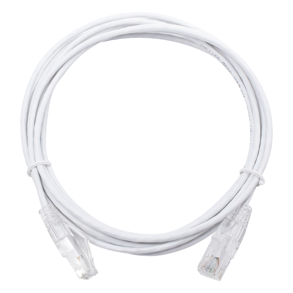 Patch cord Cat6 UTP, 3 m, blanco, 28 AWG