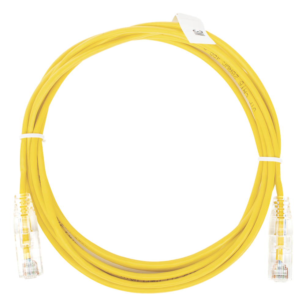 Patch cord Cat6 UTP, 3 m, amarillo, 28 AWG