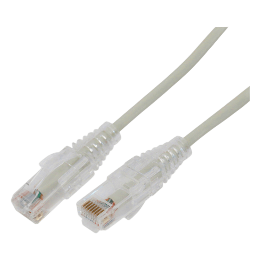 Cable de Parcheo Slim UTP Cat6A - 0.5 Metros (1.64 Pies) Gris, Diámetro Reducido (28 AWG)