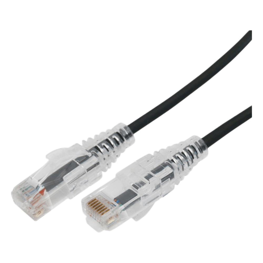 Cable de Parcheo Slim UTP Cat6A - 1 Metro (3.28 Pies) Negro, Diámetro Reducido (28 AWG)
