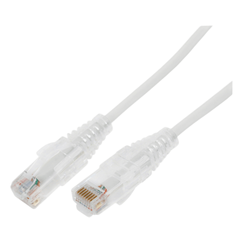 Patch cord Cat6A UTP, 2 m, blanco, 28 AWG