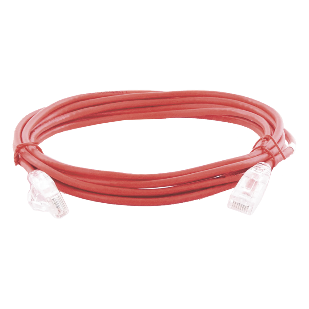Patch cord Cat6A UTP, 3 m, rojo, 28 AWG